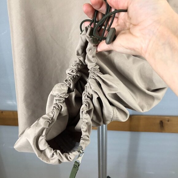 Vintage HS JEANS CO Tan Cargo Drawstring & Side Zipper Hem Maxi Skirt Sz L - Picture 10 of 14